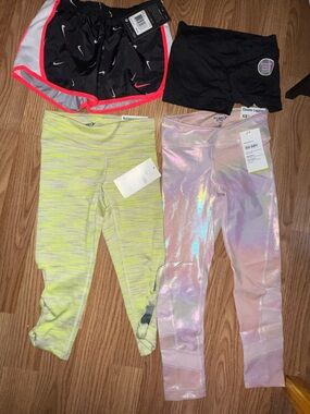Lot of 6 - Girls Dry fit shorts,  leggings and dance shorts. NEW - Sz 5